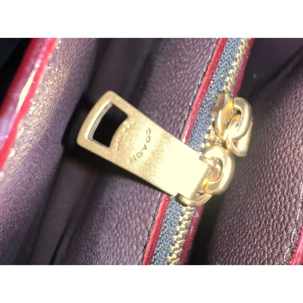 Coach Lora Colorblock Carryall Tote Tan Rust Gold Brass 89087 Bag Purse